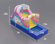 미니 아이스크림 슬라이드 수영장 일체형